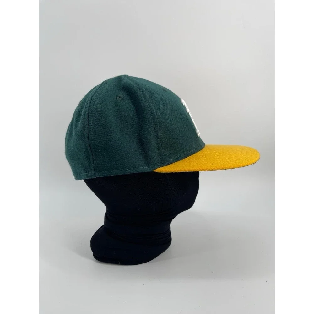 New Era 59FIFTY Oakland Athletics Fitted Hat‎ Green Yellow Size 7 1/4 MLB